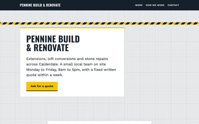 The sample page in Construction