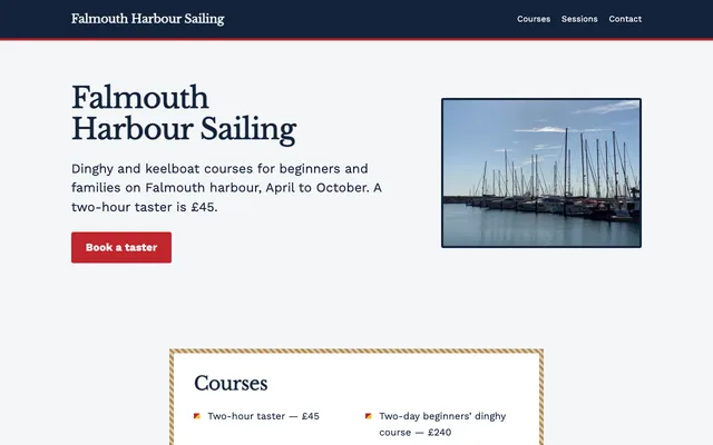 The sample page in Nautical
