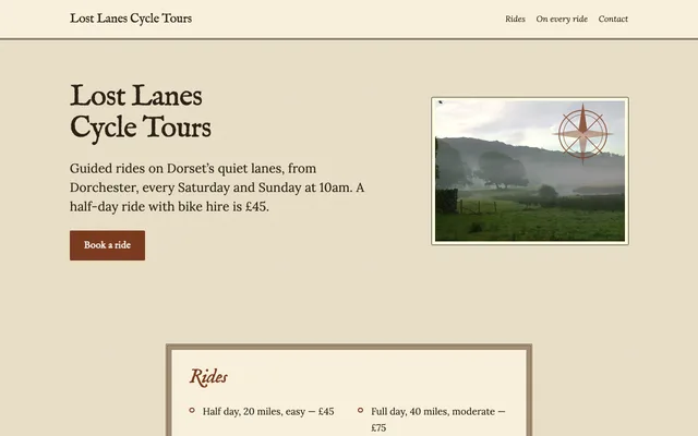 The sample page in Old Map
