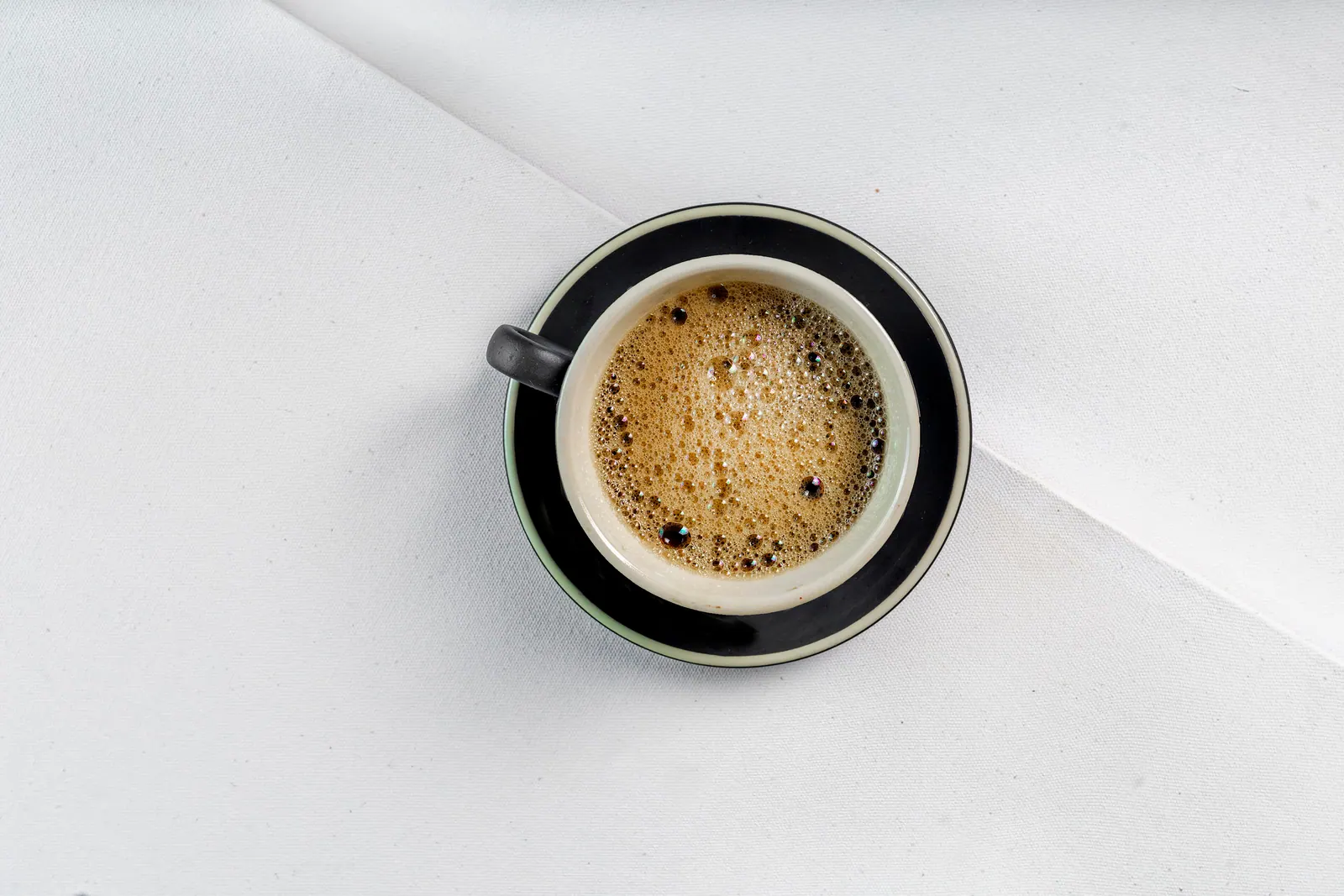 An espresso in a white cup