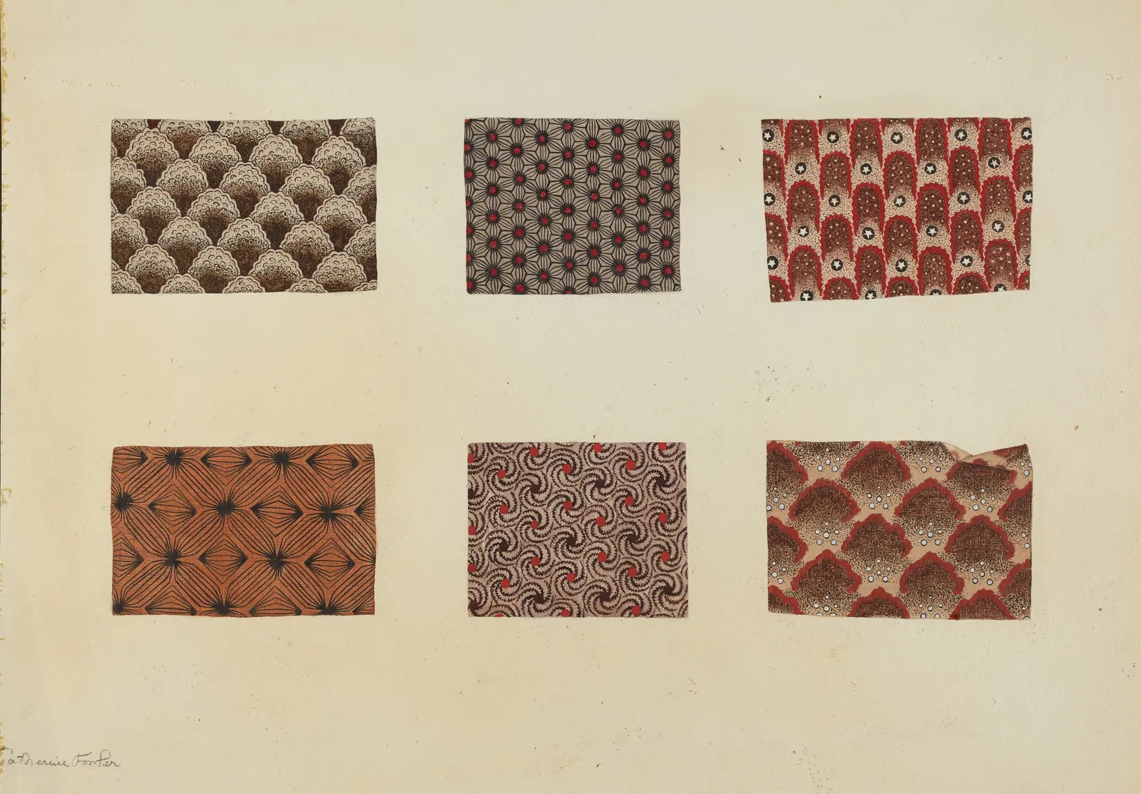 Swatches of fabric laid out together