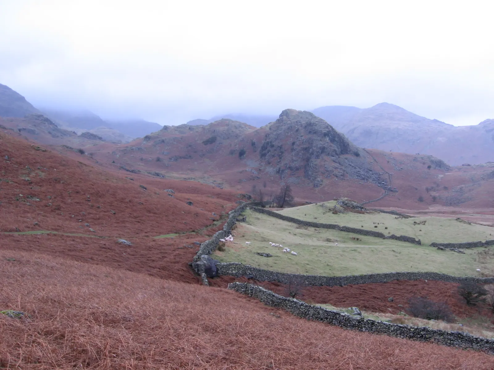 Mist over the fells of the Lake District
