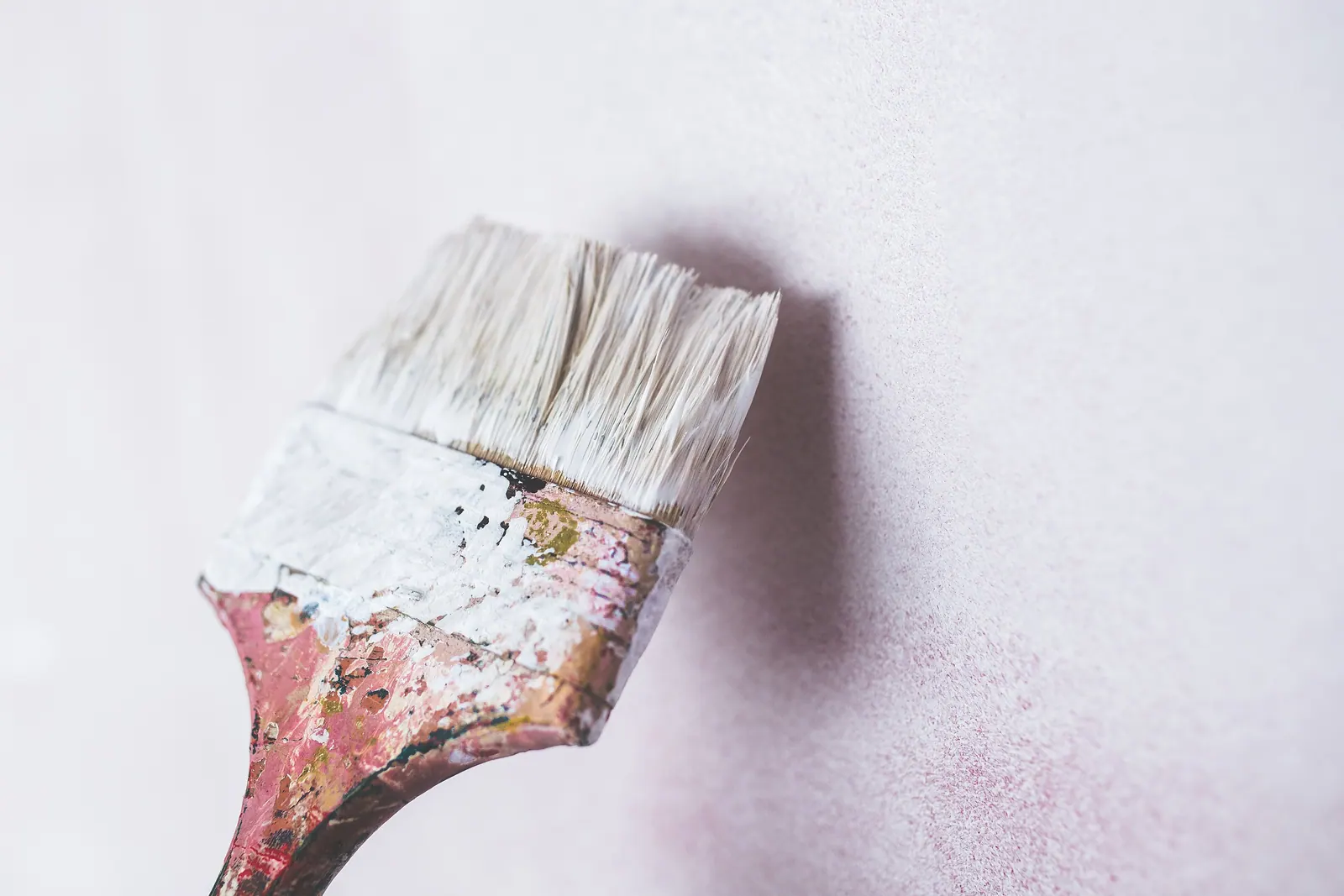 Brush marks on a white wall, study, 2025